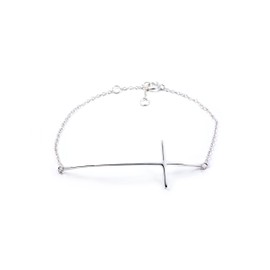 Cross Bracelet Horizontal 925 Sterling Silver