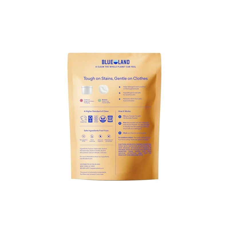 BLUELAND Oxi Laundry Booster Powder Refill 2-Pack, Spring Bloom Scent,