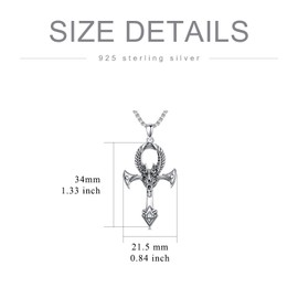 PROESS Ankh Cross/Eye of Horus/Beetle/Anubis Chain 925 Sterling Silver Cross Ankh Pendant Necklace Egyptian Jewellery Religious Gifts for Men Women, Sterling Silver
