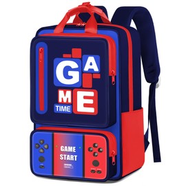 Meridova School Backpacks for Boys - Gamer Boys Backpack with Handles,Multifunctional Bookbag for Kids Teens Elementary Middle High School,17" Bookbag for Travel and Daily Use