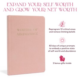 Manifestation Journal - Worthy of Abundance - Manifest Rich Life, Develop Millionaire Money Mindset - Daily Guided Gratitude Luxury Miracle Journal with Prompts for Women & Men