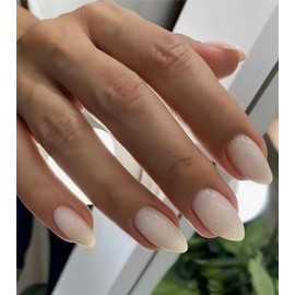 Aegenacess Press On Nails Short - Press on Nails Almond Short Stick On Nails in 15 Sizes, 30Pcs Fake Nail Kit for Women