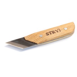 Stryi Carving Detail Knife for Figure Cutting, Woodcarving Whittling Knife, Handmade Chip Carving Knife Geometric Pattern, High Carbon Steel Blade 1.57 Inches Oblique 45 Degrees Tip K4540