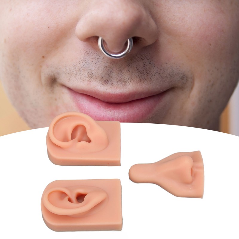Silicone Piercing Practice Model Simulation Soft Flexible Nose Ears Model