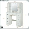 Yamissi Large Vanity Makeup Table with 10 LED Lighted Mirror