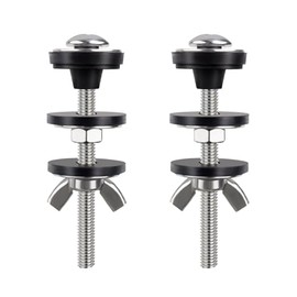 2 Pcs Toilet Tank Bolts Replacement Kit Toilet Tank to Bowl Bolts Heavy Duty Stainless Steel Universal Toilet Seat Bolts and Nuts Toilet Seat Screws and Nuts with Rubber Washers Gaskets (Silver)