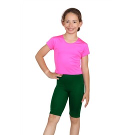 Hamishkane® Girls Cycling Shorts Cycling Shorts for Teen Girls Breathable and Stretchy, Hot Pants Mini Dance Short for Girls, Kids Gymnastics Cycle Shorts Bottle Green