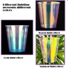 Djenpinex 25 Pack Thick Iridescent Plastic Cups 12oz - Bright