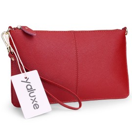 YALUXE Women's Genuine Leather Wristlet Clutch Crossbody Phone Bags Wallet Purses and Handbags for Women