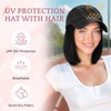 Hat Wig Short Straight Bob Hat with Hair Attached for