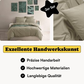 Seralino Organic Winter Cushion Covers 40 x 80 cm Beige/Taupe (Set of 2) - Soft & Breathable Brushed Organic Cotton Pillowcases with Zip, Oeko-Tex Certified - Like Flannelette / Flannelette