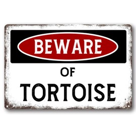 Beware of Tortoise Vintage Metal Tin Sign Decor Retro Funny Aluminum Sign For Home Garage, Basement Wall Decorations
