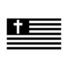 Christian American Flag [Pick Color/Size] Vinyl Decal Sticker for Laptop/Car/Truck/Window/Bumper (3in x 1.7in, Black)