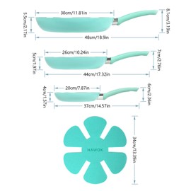 HAWOK Kitchen Nonstick Induction Frying Pan Set - 3 Piece pressed Aluminum Frying Pan Set with BAKELITE Handles, 8”, 10” & 12”, PFAS-Free