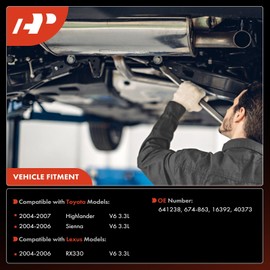A-Premium Front Catalytic Converter Kit Direct-Fit Compatible with Toyota Highlander 2004-2007, Sienna 2004-2006 & Lexus RX330 2004-2006, 3.3L, EPA Compliant
