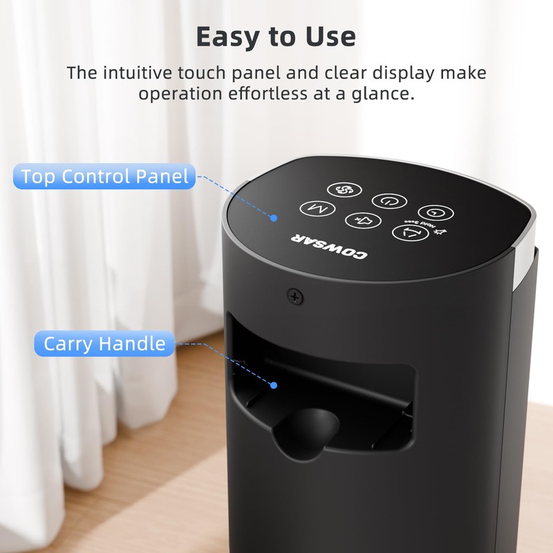 COWSAR Tower Fan with Remote, 6 Speeds, 4 Modes, 24H