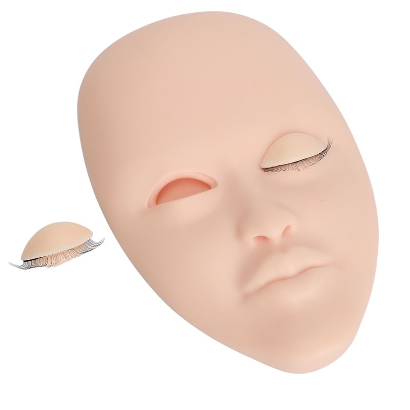 Lash Mannequin Face 3 Pairs Removable Eyelids Eyelash Extension Practice
