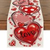 Artoid Mode Love Red Pink Heart Valentine's Day Table Runner,