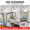 UntilYou Ceiling Fans with Lights, Multiple Blades, Reversible Airflow (White)