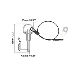 PATIKIL Stainless Steel Ring Handle Lock Pin 1/4" x 0.79" 304 Stainless Steel Ball Lock Pink Quick Release Safety Locating Pin Button 25cm Wire (6 x 20mm)