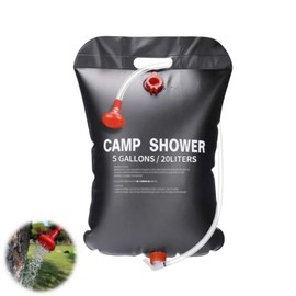 Wanheart Solar Portable Shower Bag, 1/2 Pack 5 Gallons/20L Camping Shower Bag, Portable Shower Bag with Removable Hose and On-Off Switchable Shower Head for Camping, Hiking, Travel, Beach Swimming