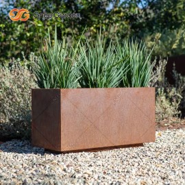 Corten Steel Planter Box Garden Flower Pot Large Metal Plantercolor: Natural Rusted, Size: 406*812*406
