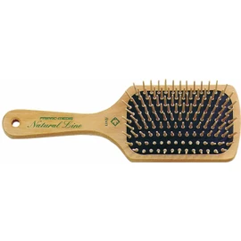 Natur-Haar-Bürste Holz Fripac-Medis Natural Line Paddle-Brush, 9-reihig, zum täglichen Durchkämmen und Entwirren der Haare, abgerundete Borsten, antistatisch für lange und dicke Haare | 1er Pack