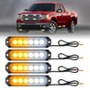 HLauto 406T Emergency Strobe Grille Lights: 4Pcs 6 LED Sync