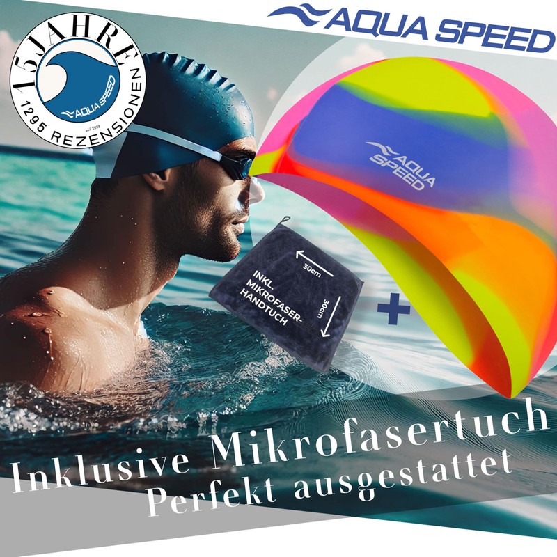 Aqua Speed Swimming Cap for Men, Bathing Cap Multi-Coloured with