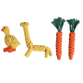 KIRTI Dog Chew Toys Rope - Durable Rope Puppy Chew Toys Animal Shape Washable Cotton Rope Toys Set for Small Dog Puppy Pet(4 Packs/Set)