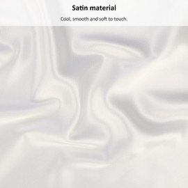 Lirex Satin Fitted Sheet, Luxurious Silky Smooth Polyester Bedding Soft Deep Pocket Bed Sheets Mattress Cover, Single, White