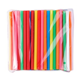 100pcs Jumbo Plastic Smoothie Straws, Colorful Disposable Large Smoothie Straw Plastic Milkshake Straw