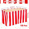 18 Pieces Table Skirt Red and White Striped Table Skirts