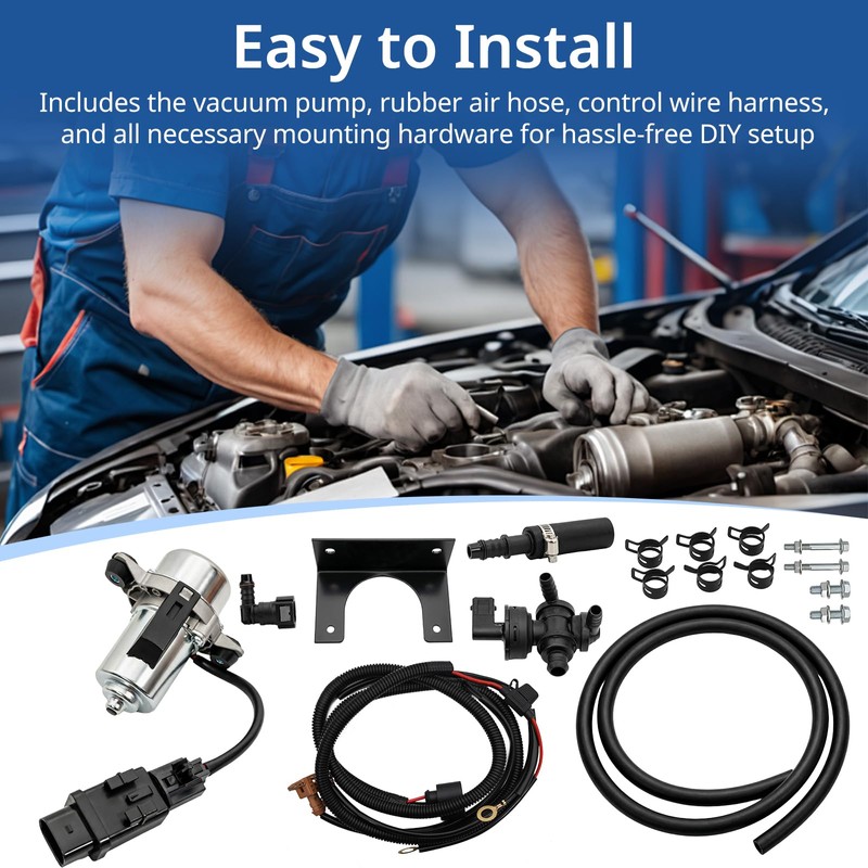 12V Brake Booster Vacuum Pump Kit with Installation Accessories Universal