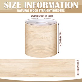 Zonon 65 Feet Natural Wood Classroom Bulletin Board Borders 1 Roll of Wood Bulletin Board Straight Borders Trim for Back to School Classroom School Decoration Whiteboard