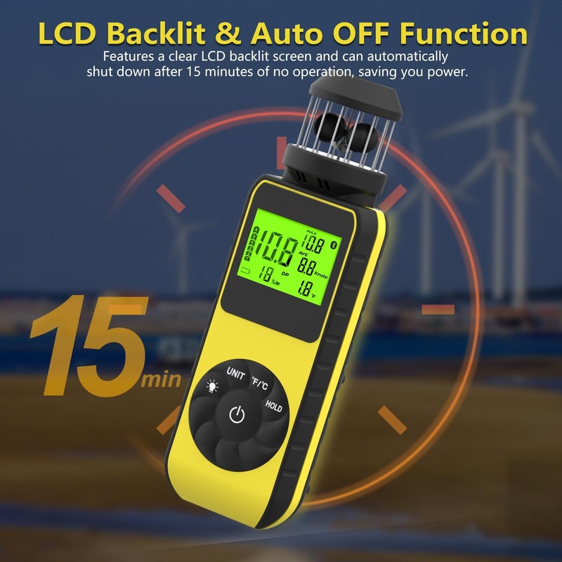 Digital Anemometer Handheld with Wind Cup Anemometer GR-881M Portable Speed