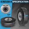 2Pack 10 x 4.10/3.50-4" Solid PU Run-Flat Tire Wheel with