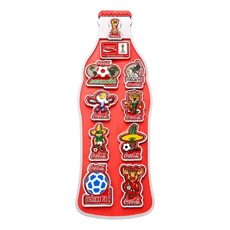 Coleccionador Botella Porta Pines Fútbol Mundial 2026 Coca