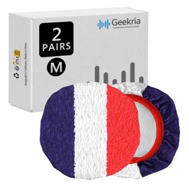 Geekria 2 Pairs Flex Fabric Headphone Covers (Product Safety Certified), Washable & Stretchable Sanitary Protectors, Compatible with Over-Ear Headsets, Sweat-Resistant (M/French Flag)