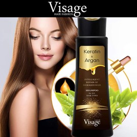 Visage Shampoo 250ml + Conditioner 250ml with Biomimetic Keratin & Argan oil | Hydrating and Nourishing | Deep Moisturising | Intelligent Repair of Damaged Hair | for All Hair Types