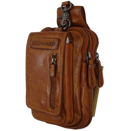Hill Burry Genuine Leather Bum Bag & Small Shoulder Bag | Belt Bag Made of High-Quality Genuine Leather | Men - Women Hiking Bag/Waist Bag | Wash Leather Party Bag (Brown), brown, bum bag