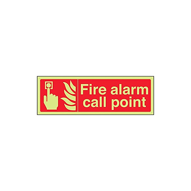 VSafety 13022AX-G Fire Equipment Sign, "Fire Alarm Call Point", Plastic,
