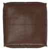 SIMPLIHOME Brody 18-inch Wide Square Pouf in Distressed Dark Brown
