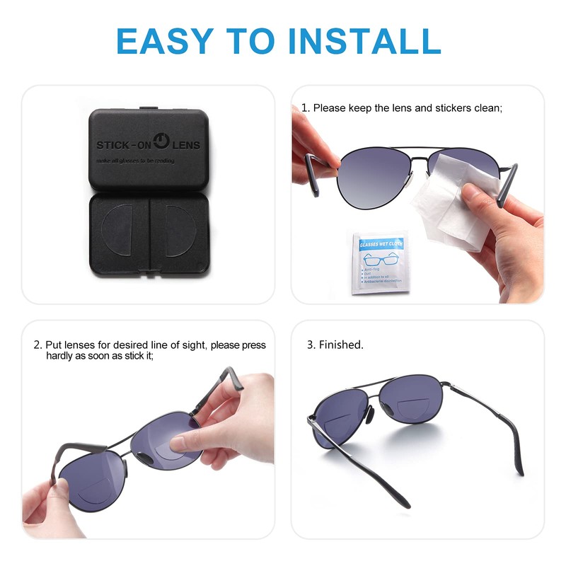 OuShiun Stick-on Bifocal Lenses Readers Stick Magnifying Adhesive Reading Lenses