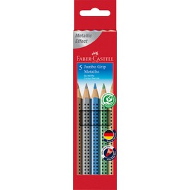 Faber-Castell 110993 5 Jumbo Grip Metallic Colour Pencil