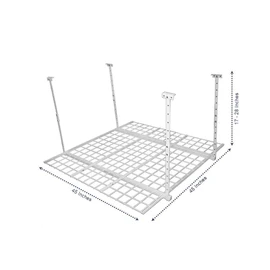 HyLoft Overhead adjustable Garage Storage Rack,Heavy Duty Steel Garage Storage System, 45-Inch x 45-Inch, White