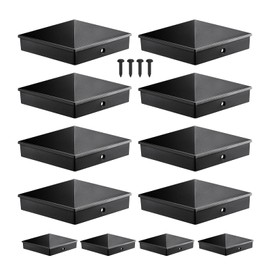 Threekia 4x4 Post Caps Black (Fits 3.5"x3.5"), ASA Material - UV, Fade & Crack Resistant, Fence & Deck Post Caps 4x4 (12 Pack), Long-Lasting Protection for Outdoor Wood Posts