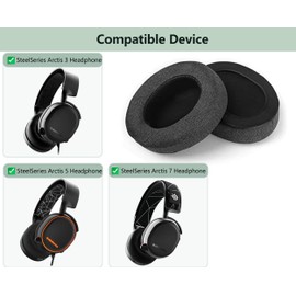 XRHTONG Breathable Ear Pad Replacement Parts Compatible with SteelSeries Arctis 3 5 7 Headsets Ear Pad Cushion (Breathable Fabric/High Quality Foam)