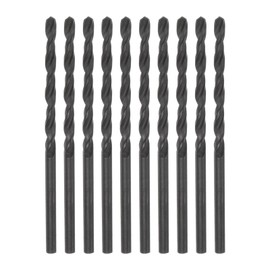 sourcing map 10pcs Jobber Drill Bits 2.5mm (3/32") Nitride Coated High Speed Steel (HSS) 4241 Twist Drill Bits for Stainless Steel Copper Aluminum Alloy Metal Wood Plastic, Black