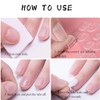 24 PCS Shining Powder French Edge False Nails Short Glossy